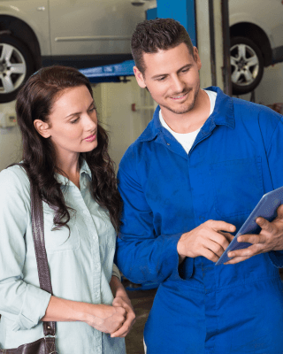 Customer consultation at European car repair workshop in Al Quoz Dubai